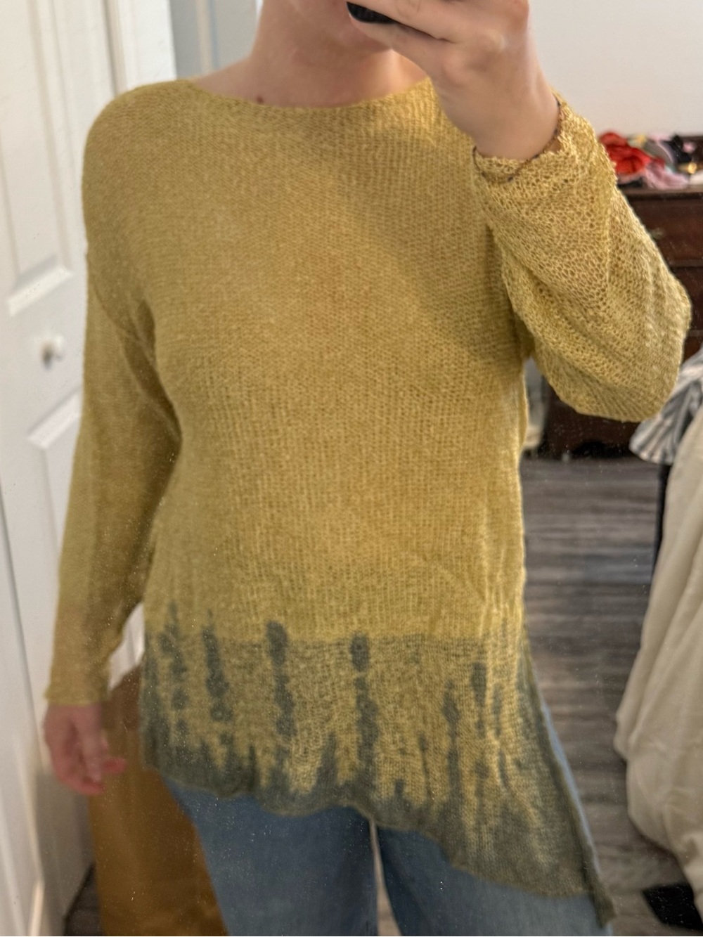 Mustard green Ombre Knit Swim Coverup - Women's